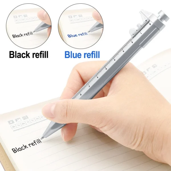 142730afecaec5f9923eb30daa328905.webp Portable 0 to 100mm Vernier Caliper Roller plastic mini vernier caliper With 0 5mm Gel Ink Pen Model Slide Measuring Gauging Tools