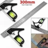 2a7d58d181711690e0d8492f7fb6c621.webp Square Ruler Set Kit 300mm Adjustable Engineers Combination Try None Right Angle Ruler with Spirit Level and Scriber