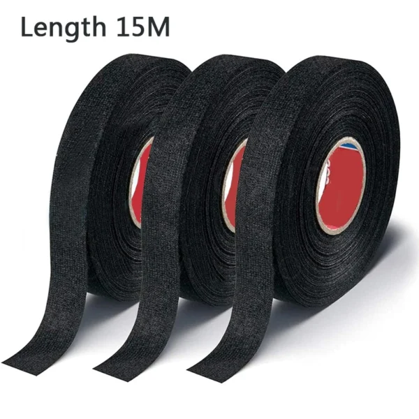 2e6596e2d4651d2d0a973b26c7d5ab63.webp 15 m Heat resistant Flame Retardant Tape Coroplast Adhesive Cloth Tape For Car Cable Harness Wiring Loom Protection
