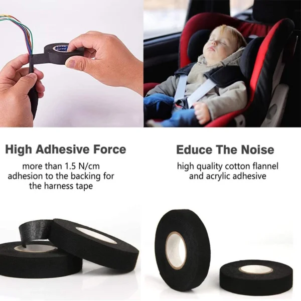 3f6c99df09ba7816cbf46c6dec1f7e0b.webp 15 m Heat resistant Flame Retardant Tape Coroplast Adhesive Cloth Tape For Car Cable Harness Wiring Loom Protection