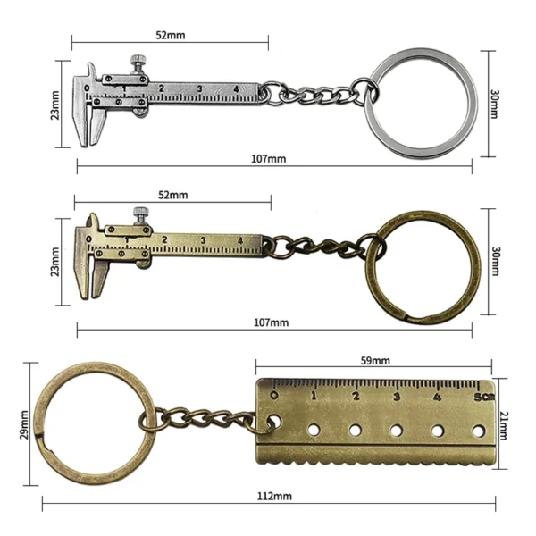 916accd078d9970e7717649230b320eb.webp Keychain Pendant Special Simulation Mini Vernier Caliper Keychain Zinc Alloy Keychain Chain Tool Pendant Portable Tool