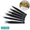 b9ed463b2a7487968eae19b13eabed7f.webp ESD Anti Static Stainless Steel Tweezers Precision Maintenance Industrial Repair Curved Tool Home Working Model Making Hand Tool
