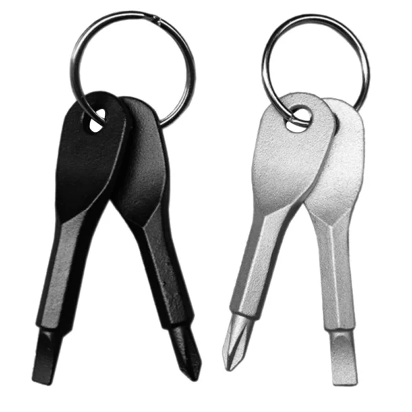bab891e24cdeb4487859b066b19f1994.webp 2pcs Portable Key Shaped Phillips Slotted Screwdriver with Keychain Multifunctional Mini Pocket Repair EDC Tools Gadget