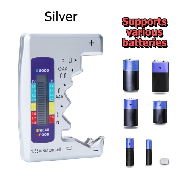c6870b56a5eb597bb4b243558b1b3b49.webp AA AAA C D 9V 1 5V Digital Battery Meter Universal Button Cell Battery Volt Tester Checker