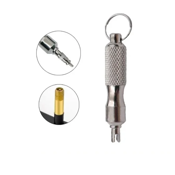 cn-11134207-7ras8-m81n8vm6ijh98b.webp Universal Tire Repair Screwdriver Antirust Stainless Steel Tyre Valve Core Remover Tool with Key Ring Tire Valve Wrench