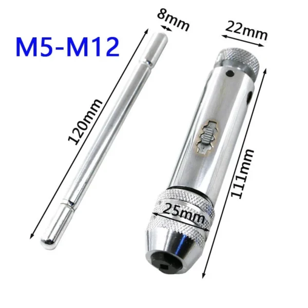 dd2ba02ae1dbb871c982cb1aa7571c88.webp Reversible Screwdriver Tap Holder 6pcs Screw Tap Wrench Set T Shaped M5 M12 M3 M8Wrench Threading Tapping Hand Tools