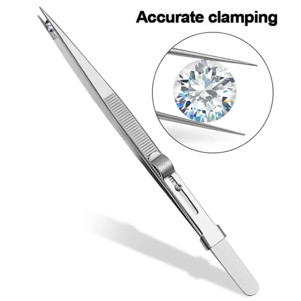 sg-11134201-22110-vdi3go2gv6jv83.webp Stainless Steel Diamond Jewelry Tweezers Adjustable Non slip Lock Gemstone Tweezers Hand Tools