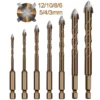 Cross Hex Hole Saw Tile Glass Cement Metal Ceramic Wood Plastic Alloy Triangle Drill Bit Size 3mm 4mm 5mm 6mm 8mm 10mm 12mm